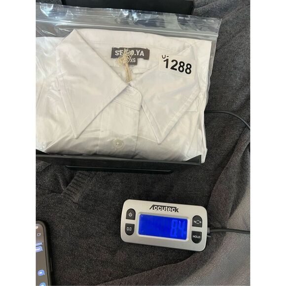 Revolve SER.O.YA Top Womens Size XS White Mel Poplin Button Down Tie Open Back - Picture 13 of 13